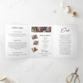 In Love Memory Obituary Foto Dreifach Beerdigung Dreifach-gefaltete Programmkarte (Innenseite)