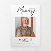 In Love Memory Obituary Foto Dreifach Beerdigung Dreifach-gefaltete Programmkarte (Cover)