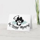 In Love Memory of a Pet Paw with Wings Karte (Vorderseite)