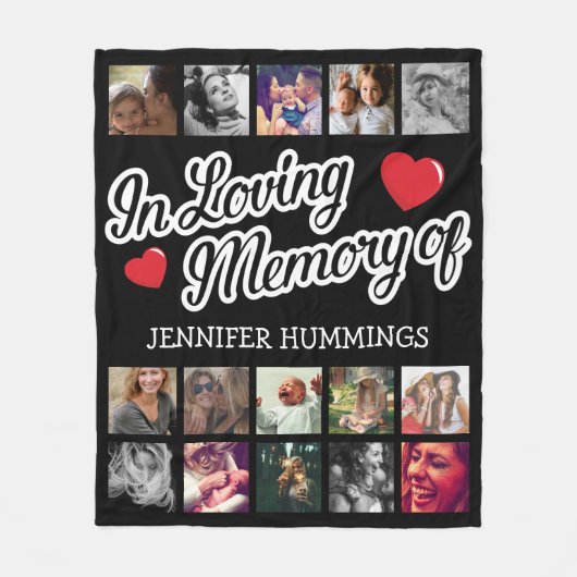 In Love Memory of Foto Collage Fleecedecke (Vorderseite)