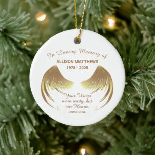 In Love Memory of Foto Wings Memorial Keramik Ornament