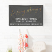 In Love Memory of Gold Handwriting on Dark Gray Banner (Insitu)