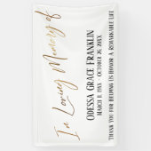 In Love Memory of Gold Handwriting Typografie Banner (Vertikal)
