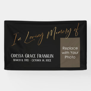 In Love Memory of Gold on Black mit Foto Space Banner