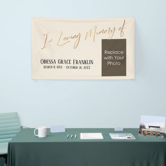 In Love Memory of Gold on Cream w/Foto Space Banner (Messeveranstaltung)