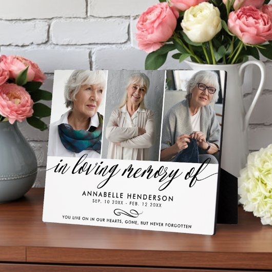 In Love Memory of Memorial Foto Collage Fotoplatte