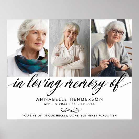 In Love Memory of Memorial Service Foto Poster (Vorne)