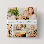 In Love Memory of Oma Moderne Fotosammlung Button (Vorderseite)