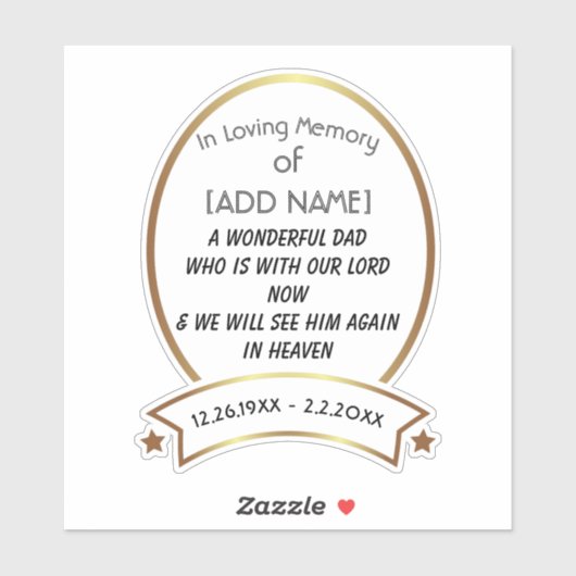 In Love Memory of Vater [ADD NAME] Car Sticker (Blatt)