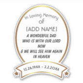 In Love Memory of Vater [ADD NAME] Car Sticker (Vorderseite)