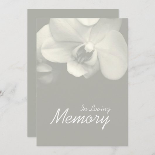 In Love Memory Orchid 9 Beerdigung Ankündigung (Vorne/Hinten)