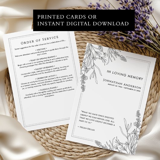 In Love Memory Order of Service Beerdigung Program Einladung