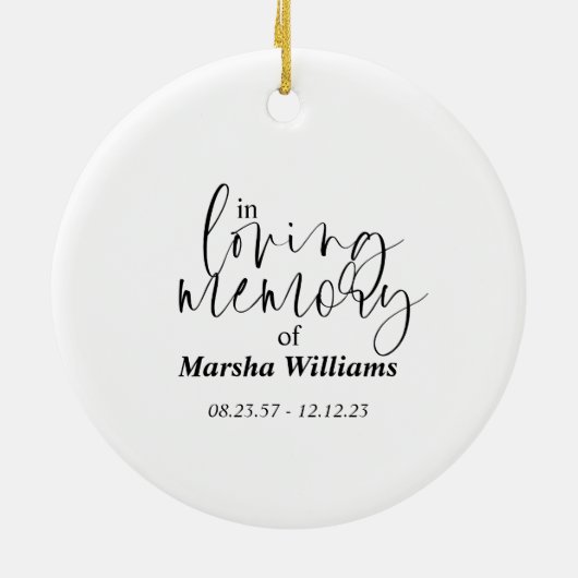 In Love Memory-Ornament Keramik Ornament (Hinten)