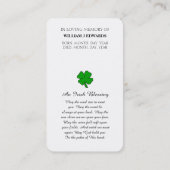 In Love Memory Pansy Blume Sympathy Card Visitenkarte (Rückseite)