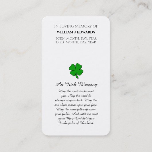 In Love Memory Pansy Blume Sympathy Card Visitenkarte (Rückseite)