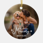 In Love Memory - Paw Prints Pet Dog 2 Foto Keramik Ornament (Vorne)