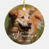 In Love Memory - Paw Prints Pet Dog 2 Foto Keramik Ornament (Hinten)