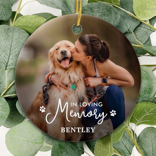 In Love Memory - Paw Prints Pet Dog 2 Foto Keramik Ornament