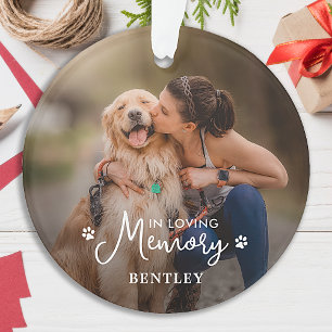 In Love Memory - Paw Prints Pet Dog 2 Foto Ornament