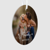 In Love Memory - Paw Prints Pet Dog 2 Foto Ornament (Vorderseite)