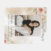 In Love Memory Peach and Gold Beerdigung Fleecedecke (Vorderseite (Horizontal))