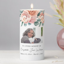 In Love Memory Peach Rose Foto Keepake