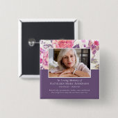 In Love Memory Peony Foto Tribute Button (Vorne & Hinten)