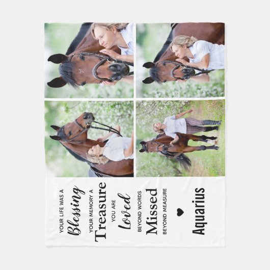 In Love Memory Personalisiert 4 Picture Memorial Fleecedecke (Vorderseite)