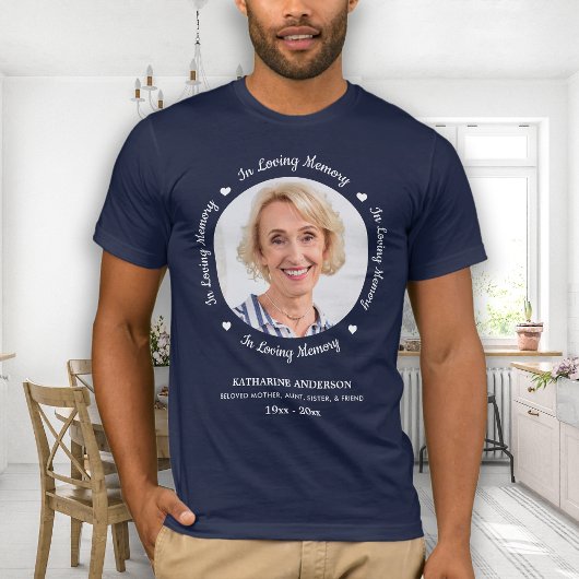 In Love Memory Personalisiert Beerdigung Foto T-Sh T-Shirt
