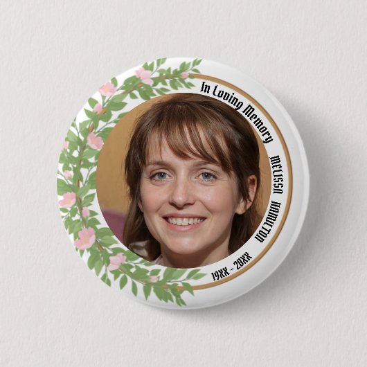 In Love Memory Personalisiert Foto Beerdigung Button (Vorderseite)