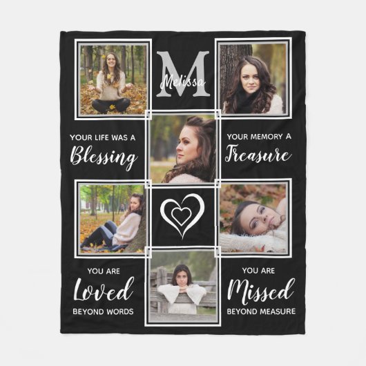 In Love Memory Personalisierte FotoCollage Fleecedecke (Vorderseite)