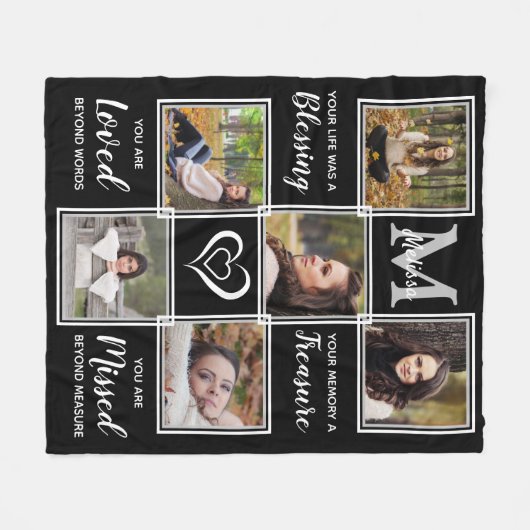 In Love Memory Personalisierte FotoCollage Fleecedecke (Vorderseite (Horizontal))