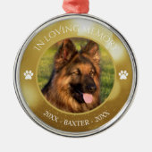 In Love Memory Pet Foto Gold Keepake Ornament Aus Metall (Vorne)