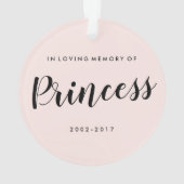 In Love Memory Pet Foto Ornament (Rückseite)