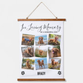 In Love Memory Pet Hund Memorial Foto Collage Wandteppich Mit Holzrahmen (Vorderseite)