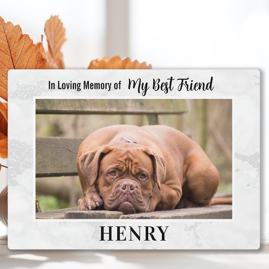 In Love Memory - Pet Loss Beileid Hund Memorial Fotoplatte