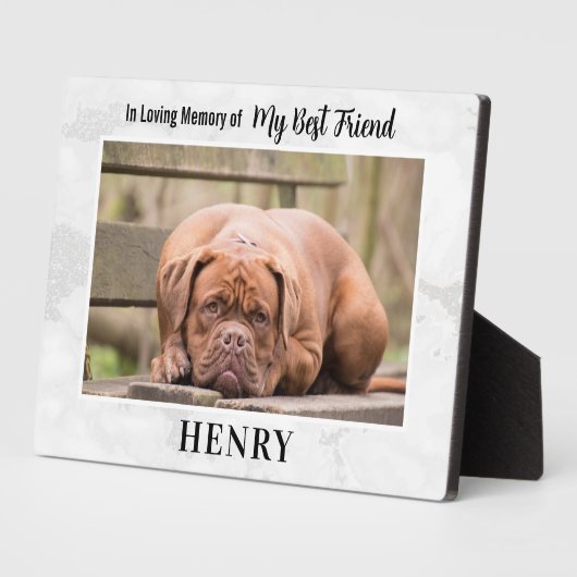 In Love Memory - Pet Loss Beileid Hund Memorial Fotoplatte (Seite)