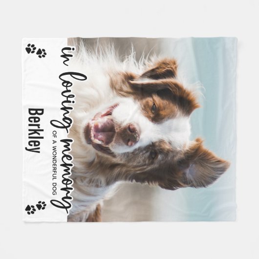 In Love Memory - Pet Loss Keepake - Hundeschema Fleecedecke (Vorderseite (Horizontal))