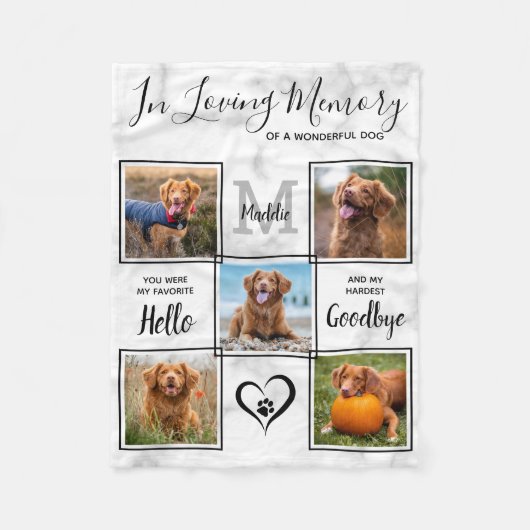 In Love Memory Pet Memorial Einzigartige Fotosamml Fleecedecke (Vorderseite)