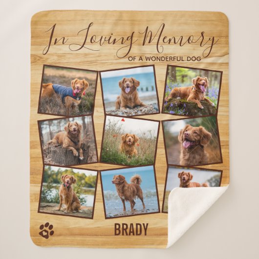 In Love Memory Pet Memorial Foto Collage Sherpadecke (Vorderseite)
