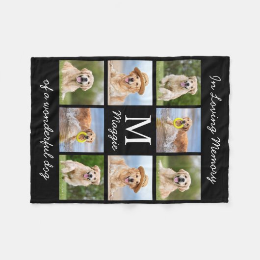 In Love Memory Pet Memorial Hund Foto Fleecedecke (Vorderseite (Horizontal))