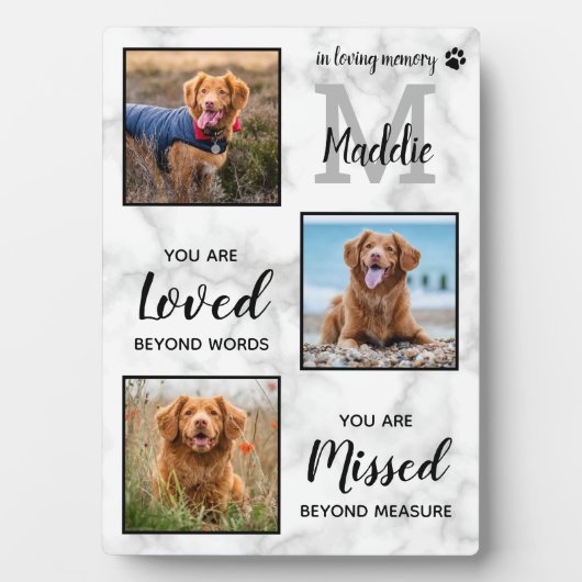 In Love Memory Pet Memorial Hunde Foto Collage Pl Fotoplatte (Vorderseite)