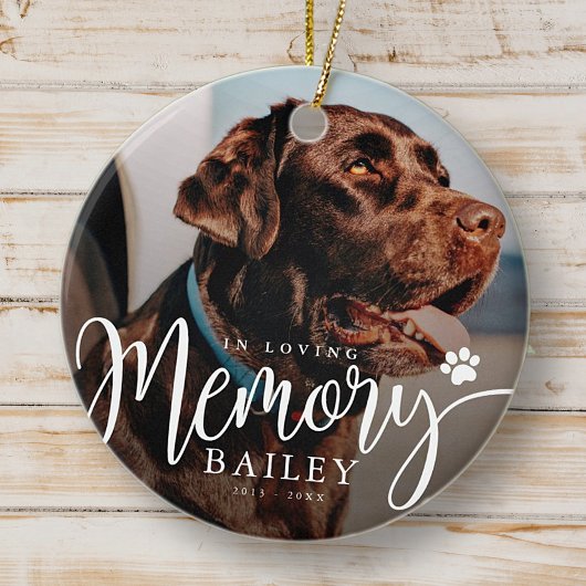 In Love Memory Pet Memorial Modern Simple Foto Keramik Ornament