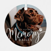 In Love Memory Pet Memorial Modern Simple Foto Ornament Aus Metall (Vorderseite)