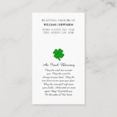 In Love Memory Picture Sympathy Card Visitenkarte (Rückseite)