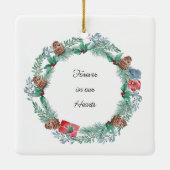 In Love Memory Pine Cone Kranz Foto Keramikornament (Rückseite)