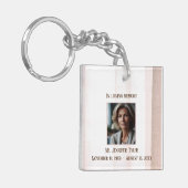 In Love Memory Pink Beerdigung Memorial Schlüsselanhänger (Vorderseite links)