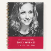 In Love Memory | Pink Feminine Memorial Foto Notizblock (Vorderseite)
