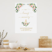 In Love Memory Pink floral Memorial-Zeichen Poster (Küche)