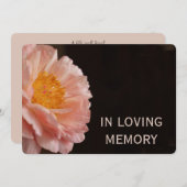 In Love Memory Pink Peony Einladung (Vorne/Hinten)